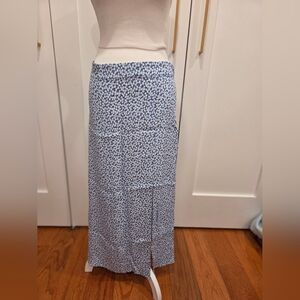 H&M Blue Floral Midi Skirt SIZE 8